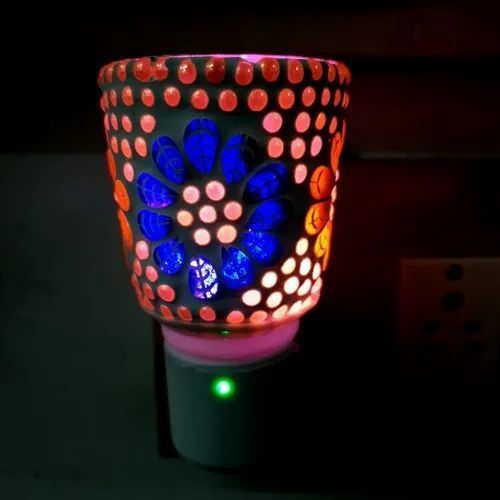 Radiant Beautiful Lamp Glass Electric Kapoor Dani With Night Lamp