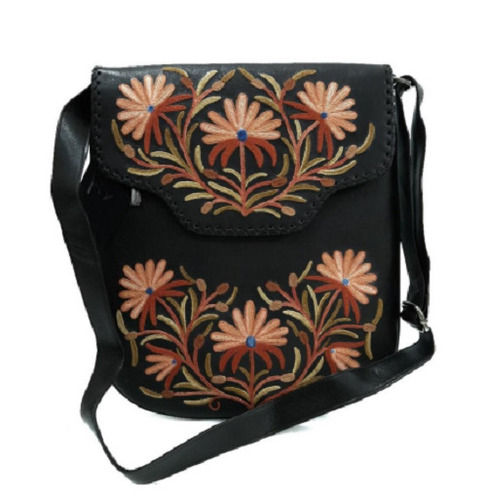 13 Inches Embroidered Hand Envelope Bag With Two Zipper Pocket