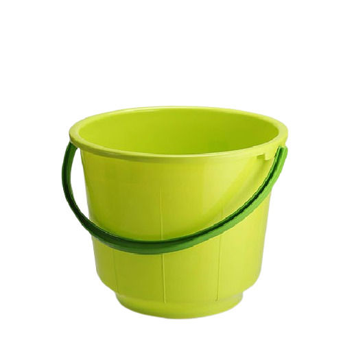 Green 13 Liter Round Polish Finished Polyvinyl Chloride Plastic Buckets