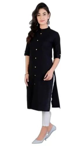 38 Inch Length Anti Wrinkle Georgette Modern Plain Formal Kurti