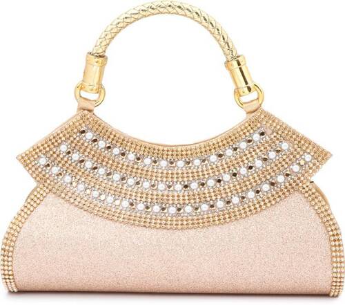 Buy Peora Clutch Womens Purse Bridal Bag for Casual Detachable Strap  Evening Sling Bag - Gold-C53G Online