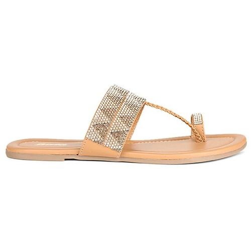 Pitch Comfortable And Lightweight Pu And Pvc Flat Sandal For Ladies 