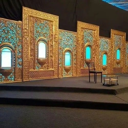 Embroidered Kashmiri Knitted Wedding Stage Backdrop, Size 8x5 Feet