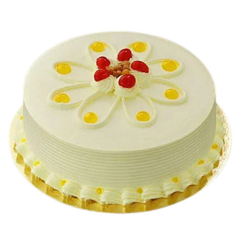 Any Sweet And Delicious Taste Round Eggless Fresh Pineapple Cake