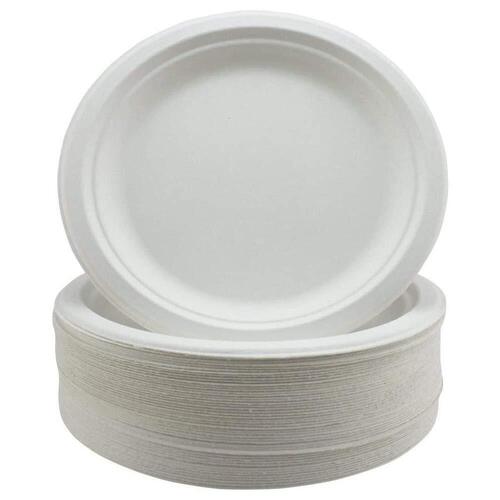 12 Inch Eco Friendly Round Shape Disposable Sugarcane Bagasse Plates