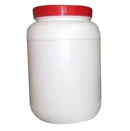 White And Red 2 Kilograms Storage Plain Rigid Plastic Pet Jar With Screw Cap 