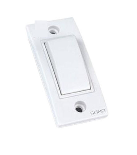 White 6 Ampere 220 Volts 50 Hertz 3.5 Inches Polycarbonate Plastic Electrical Switch