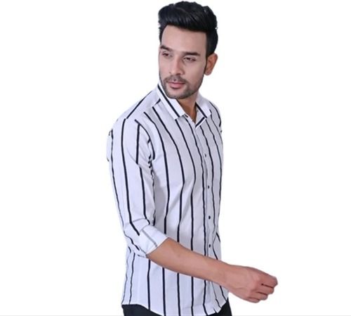 Mens Regular Fit Full Sleeves Casual Wear Soft Cotton Striped Shirt Age Group: 18 To 45