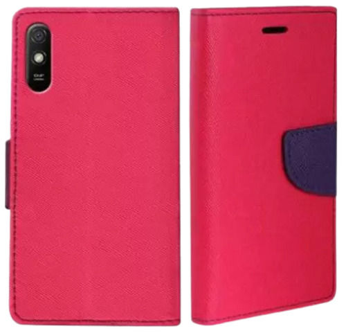 Pink Rectangular Shape Water Proof Leather Mobile Flip Cover