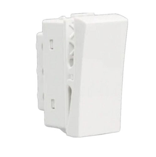 White  220 Voltage 6 Ampere Rectangular Polycarbonate Body One Way Switch