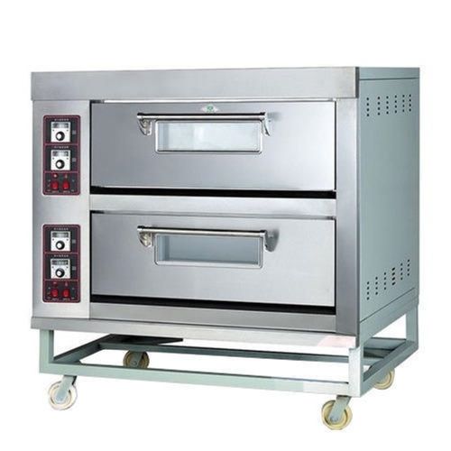 Silver 1210 X 810 X 1270 Mm Portable Digital Timer Control Stainless Steel Double Deck Oven