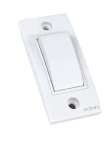 White 220 Volts 50 Hertz 6 Ampere 3.5 Inches Polycarbonate Plastic Electrical Switch