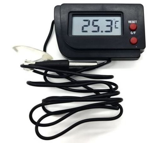 Black 300 Grams Industrial Grade Pvc Plastic Body Lcd Display Thermometer 