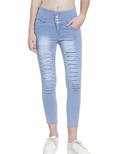 32 Inches Long Slim Fit And Stretchable Ripped Denim Jeans For