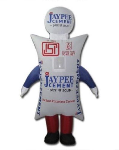 White And Blue 8 Feet High Pvc Made Walking Advertising Inflatable