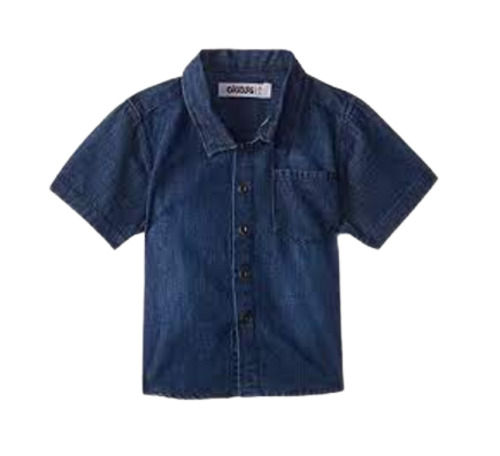 Toddler Baby Boys Summer Casual Denim Shirt Solid Color Short Sleeve Button  Down T-shirt - Walmart.com