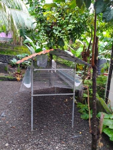 White With Orange Extra Large Coated Metal Bird Cage 