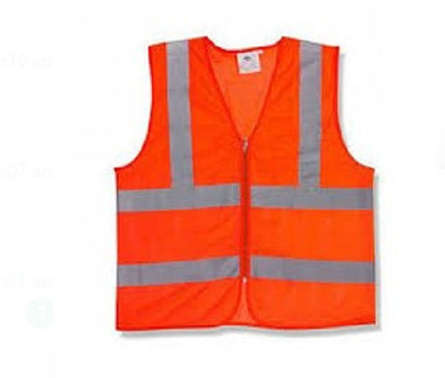 Orange Polyester Sleeveless Reflexive Jacket For Construction Sites