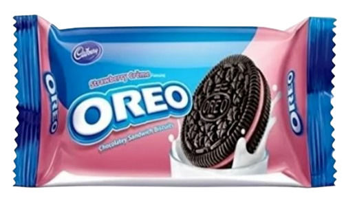Sweet Round Chocolate And Strawberry Flavor Low Fat Sandwich Biscuit