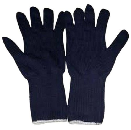 Black  Plain Pattern Full Finger Disposable Woolen Hand Knitted Gloves