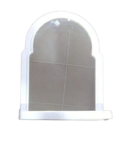 White 24 X 18 Inch 3 Mm Thick Plain Glossy Glass Shelf Wall Mirror