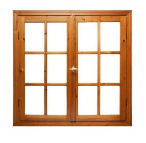 Brown 3X2 Foot Rectangular Fiber Glass And Wooden Body Window