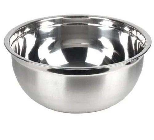 Silver 5Mm Thick And 12 Inch Round Polished Stainless Steel Serving Bowl