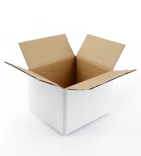 White 9.5 X 4.75 X 3 Inch Square Matte Finish Kraft Paper Plain Corrugated Boxes