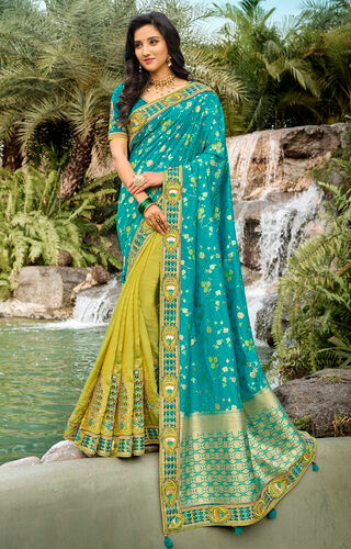 Ladies Double Shaded Designer Cotton Saree For Party Wear