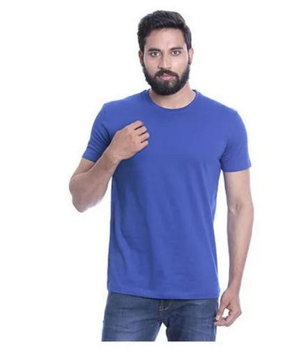 Mens Regular Fit Short Sleeves Round Neck Casual Wear Plain Cotton Blend T Shirt Age Group: Adult