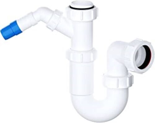 P Trap Sink Trap - Plastic, Different Sizes Available, White Coated Finish - Leak Proof, ISI Certified, Indoor Use