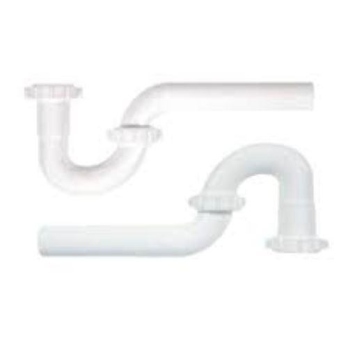 P Trap Sink Trap - Plastic, Various Sizes Available | Leak Proof, One Piece Structure, Polished Coated Finish, Plain Design