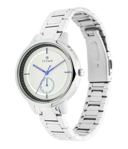 Silver Quartz Type Round Stainless Steel Branded Wrist Watch For Ladies 