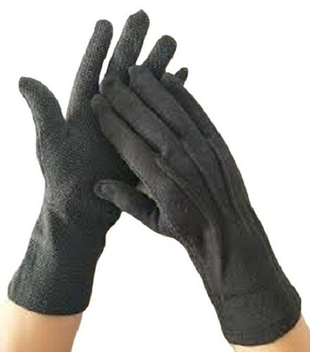 Black Plain Pattern Full Finger Washable Disposable Cotton Gloves