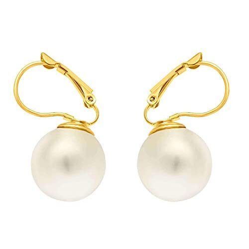 White 18 Mm Fancy Pearl Earring Set For Wedding Occasion