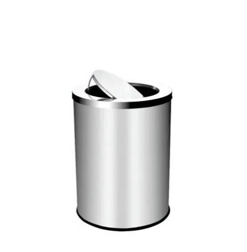 Silver 3.24 Kg 9 X 12 Inch Office Stainless Steel Swing Dustbin