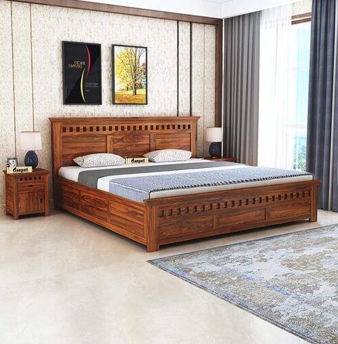 White Wooden Double Bed