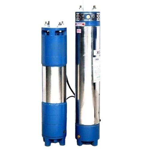 Silver And Blue 1 Hp Single Phase Stainless Steel Body High Pressure Electric Submersible Pump