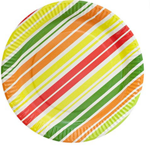 100 पीस, 6 इंच पर्यावरण के अनुकूल और मुद्रित गोल डिस्पोजेबल पेपर प्लेट्स