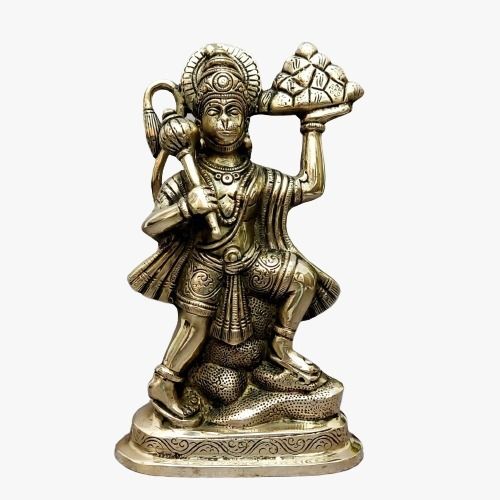 12 Inch Polished Corrosion Resistant Durable Solid Artificial Brass Hanuman Statue