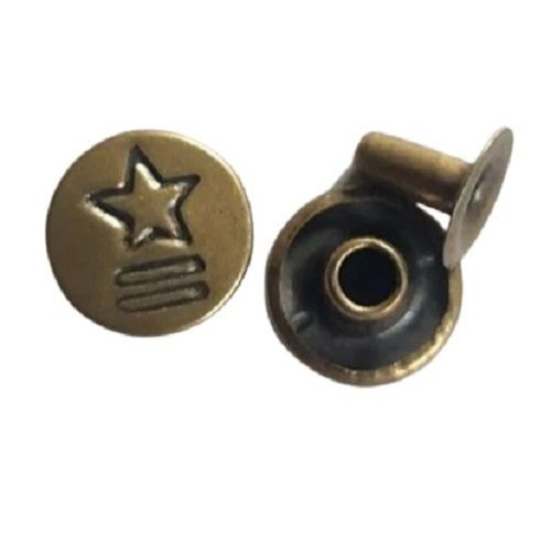 Brown 17 Mm Horn Round And Flatback Jeans Stylish Cloth Button 