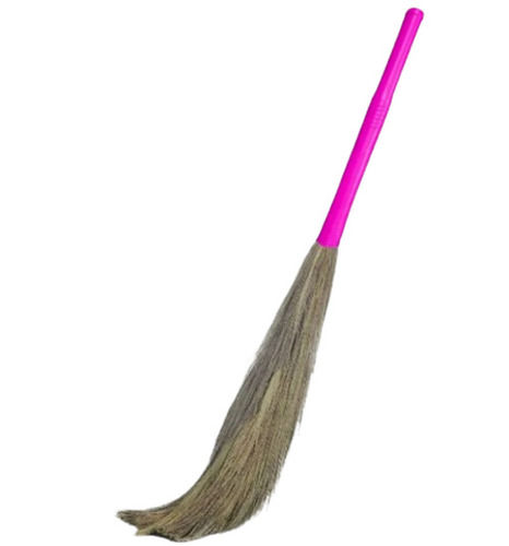 Pink 42 Inch Long Plastic Handle Floor Cleaning Broom