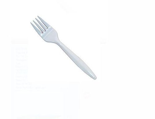 White 9 Inch Length Disposable Plastic Fork With 4 Mm Thickness