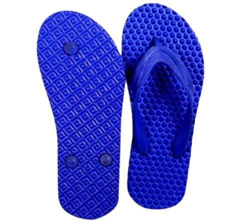 Blue Comfortable And Sturdy Casual Wear Rubber Slipper For Mens