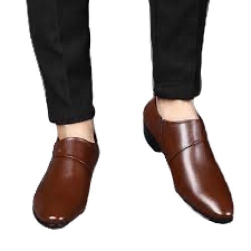 Low Heel Size Semi Round Toe Style Men'S Leather Shoes