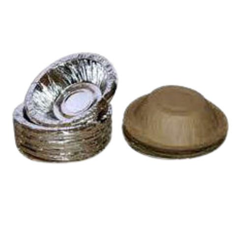 Silver Pack Of 20 Pieces 4 Inch Ecofriendly And Recyclable Plain Round Disposable Paper Bowls