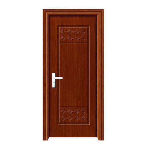 Polished Finish Pvc Designer Wooden Frame Door With Steel Lock 