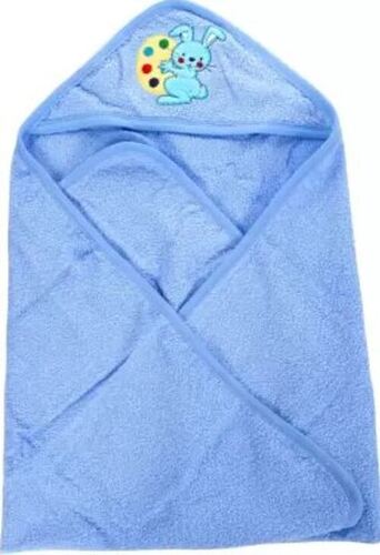 Blue 32X30 Inches Rectangular Soft And Smooth Printed Baby Towel 