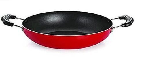 4 Mm Thick 800 Grams Round Aluminium Alloy Non Stick Kadhai 