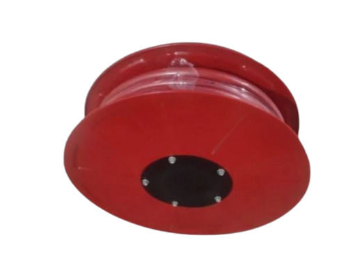 Red 45 X 45 X 25 Centimeters 30 Meter Mild Steel And Rubber Hose Reel Drum